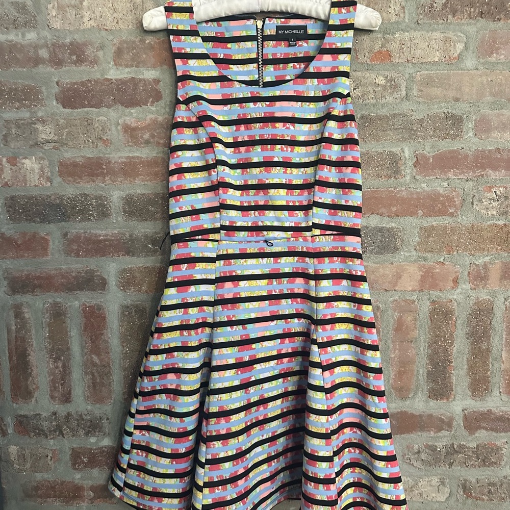 Colorful Striped Sleeveless Dress
